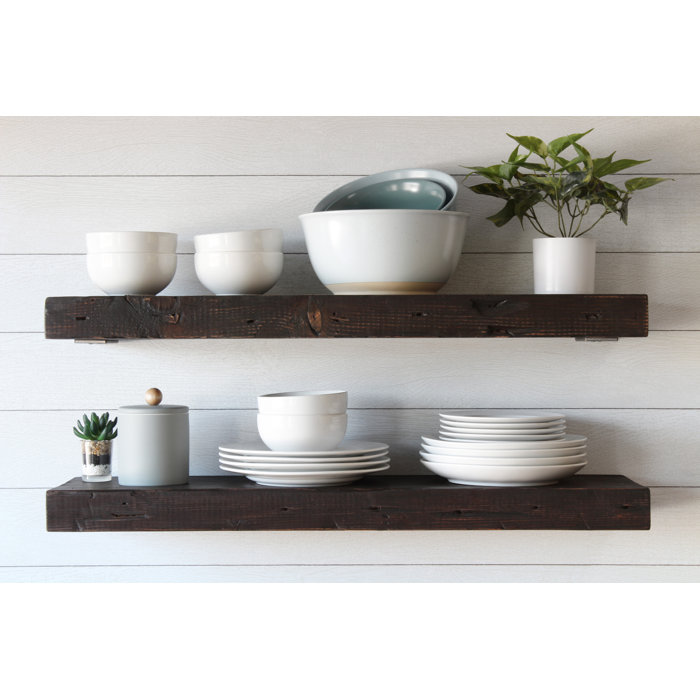 UrbanLegacy Reclaimed Barn Joist Deep Floating Shelves with Low Profile